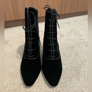 Doen Lace Up Velvet Boots